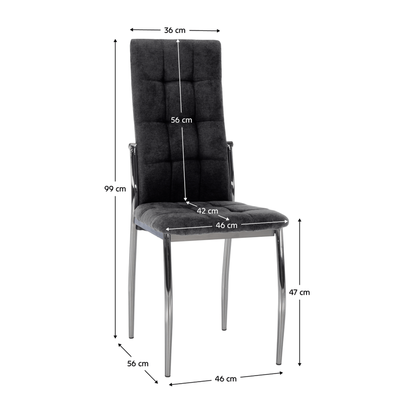 Casa si Gradina - Mobilier - Scaune si fotolii - Scaune - Scaun, tesatura gri inchis/metal, ADORA 2 NEW - Infinity.ro