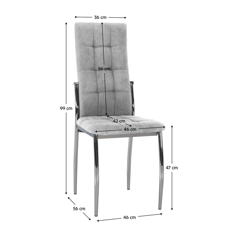 Casa si Gradina - Mobilier - Scaune si fotolii - Scaune - Scaun, tesatura gri/metal, ADORA 2 NEW - Infinity.ro