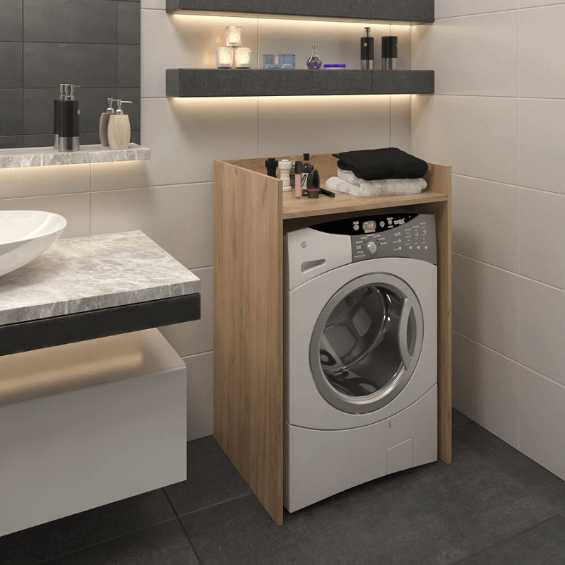 Casa si Gradina - Mobilier - Mobilier baie - Corpuri baie - Dulap pentru masina de spalat, stejar artisan/alb, VOJTO - Infinity.ro