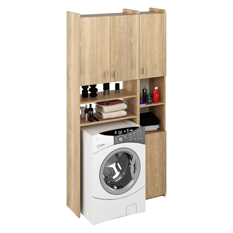 Casa si Gradina - Mobilier - Mobilier baie - Corpuri baie - Dulap deasupra masinii de spalat cu raft, stejar sonoma, MIRALI - Infinity.ro