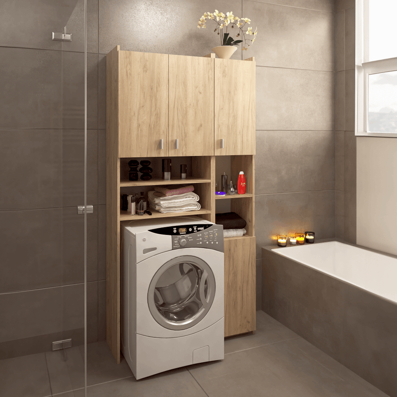 Casa si Gradina - Mobilier - Mobilier baie - Corpuri baie - Dulap deasupra masinii de spalat cu raft, stejar artisan, MIRALI - Infinity.ro