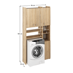 Casa si Gradina - Mobilier - Mobilier baie - Corpuri baie - Dulap deasupra masinii de spalat cu raft, stejar sonoma, MIRALI - Infinity.ro