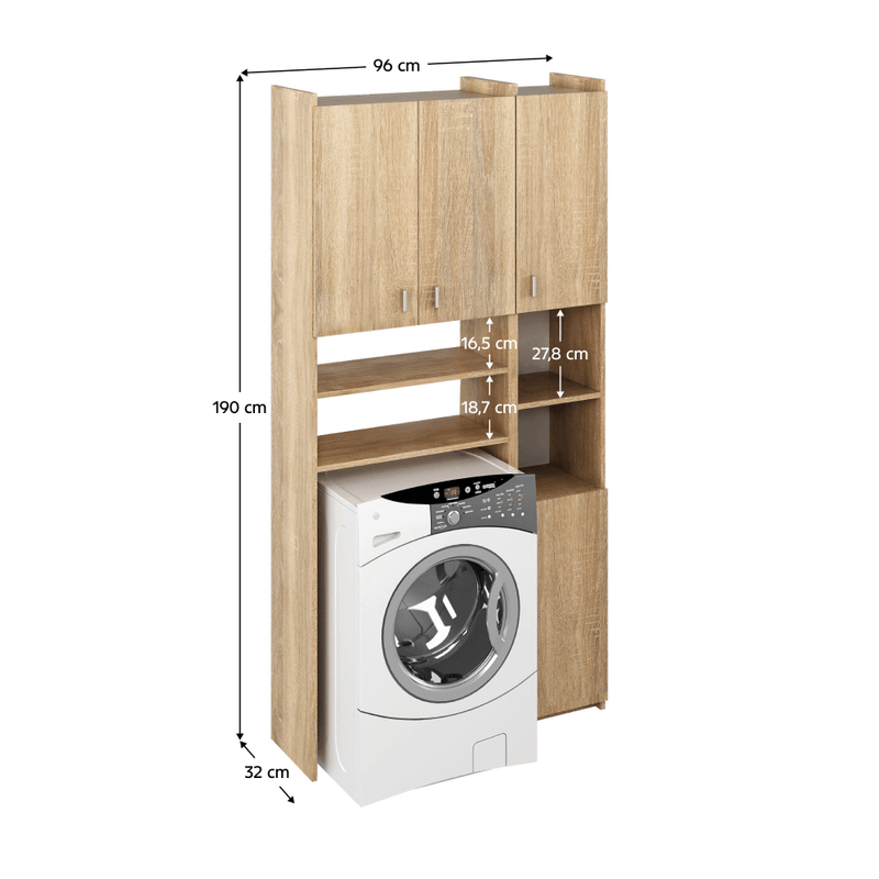Casa si Gradina - Mobilier - Mobilier baie - Corpuri baie - Dulap deasupra masinii de spalat cu raft, stejar sonoma, MIRALI - Infinity.ro
