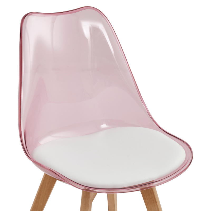 Casa si Gradina - Mobilier - Scaune si fotolii - Scaune - Scaun, roz transparent, acrilic/piele ecologica/fag, BALI 2 NEW - Infinity.ro