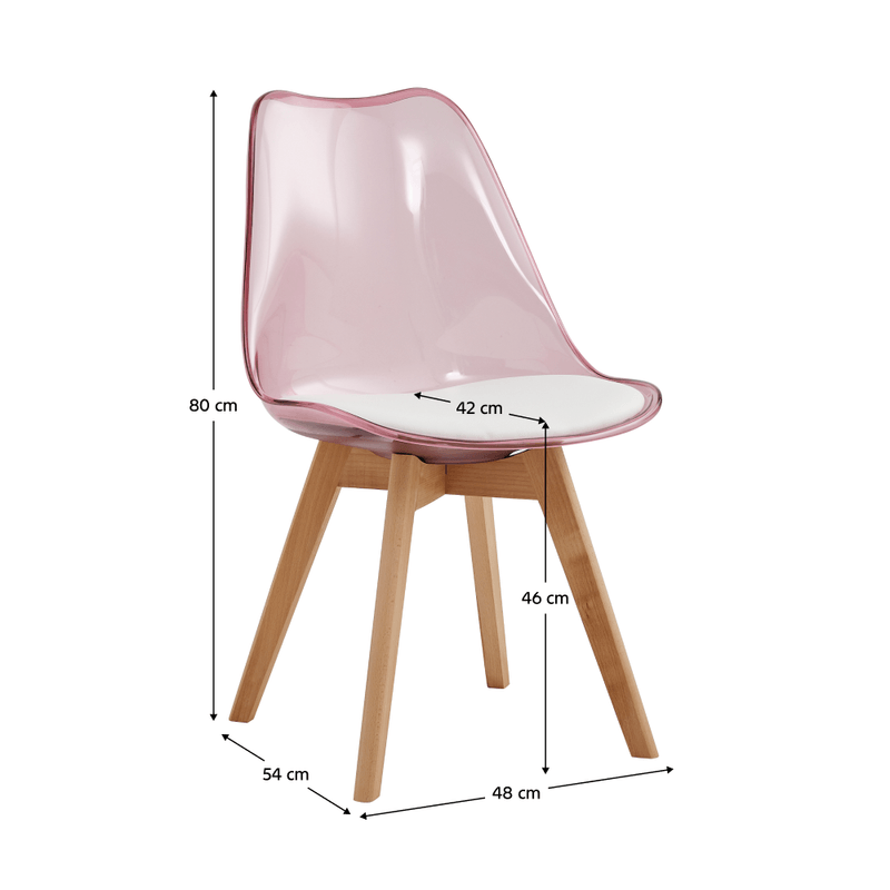 Casa si Gradina - Mobilier - Scaune si fotolii - Scaune - Scaun, roz transparent, acrilic/piele ecologica/fag, BALI 2 NEW - Infinity.ro