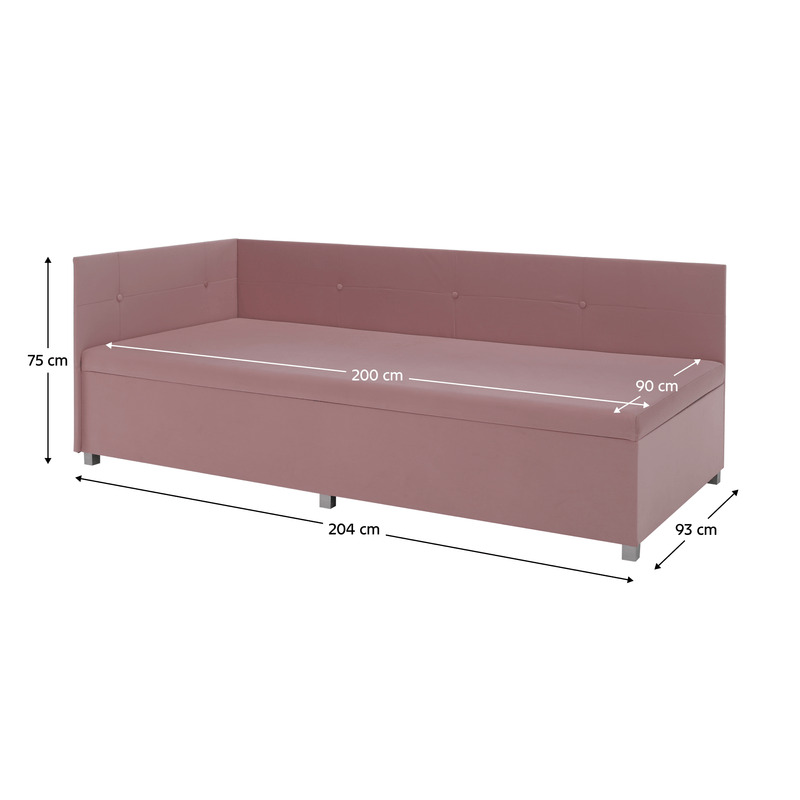 Casa si Gradina - Mobilier - Paturi si accesorii - Paturi - Pat de zi cu spatiu de depozitare, roz, AURIA UNI - Infinity.ro