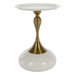 Casa si Gradina - Mobilier - Comode si corpuri - Console - Masuta auxiliara, alb Ivory/auriu, FEJ - Infinity.ro