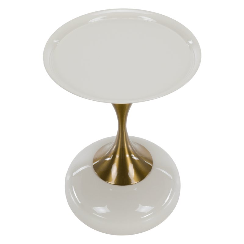 Casa si Gradina - Mobilier - Comode si corpuri - Console - Masuta auxiliara, alb Ivory/auriu, FEJ - Infinity.ro