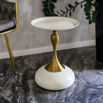 Casa si Gradina - Mobilier - Comode si corpuri - Console - Masuta auxiliara, alb Ivory/auriu, FEJ - Infinity.ro
