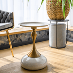 Casa si Gradina - Mobilier - Comode si corpuri - Console - Masuta auxiliara, alb Ivory/auriu, FEJ - Infinity.ro