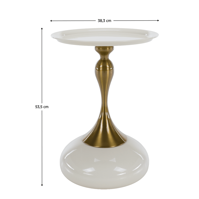 Casa si Gradina - Mobilier - Comode si corpuri - Console - Masuta auxiliara, alb Ivory/auriu, FEJ - Infinity.ro