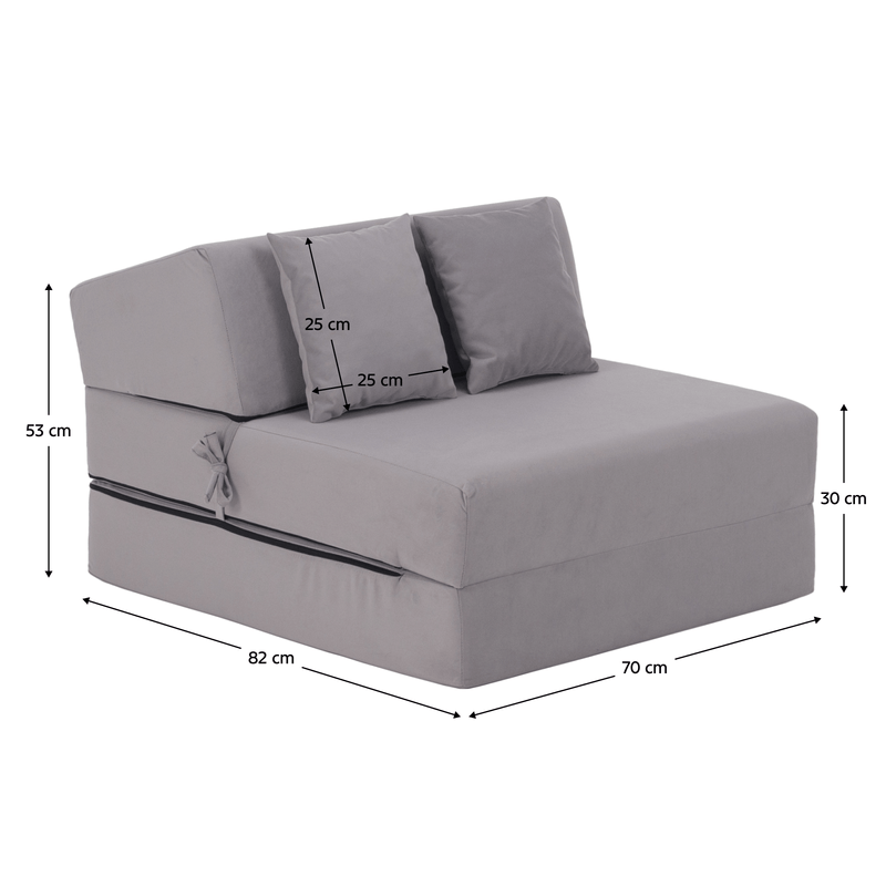Casa si Gradina - Mobilier - Saltele si somiere - Saltele - Saltea pliabila/fotoliu extensibil, 2 in 1, gri deschis, PELOS - Infinity.ro