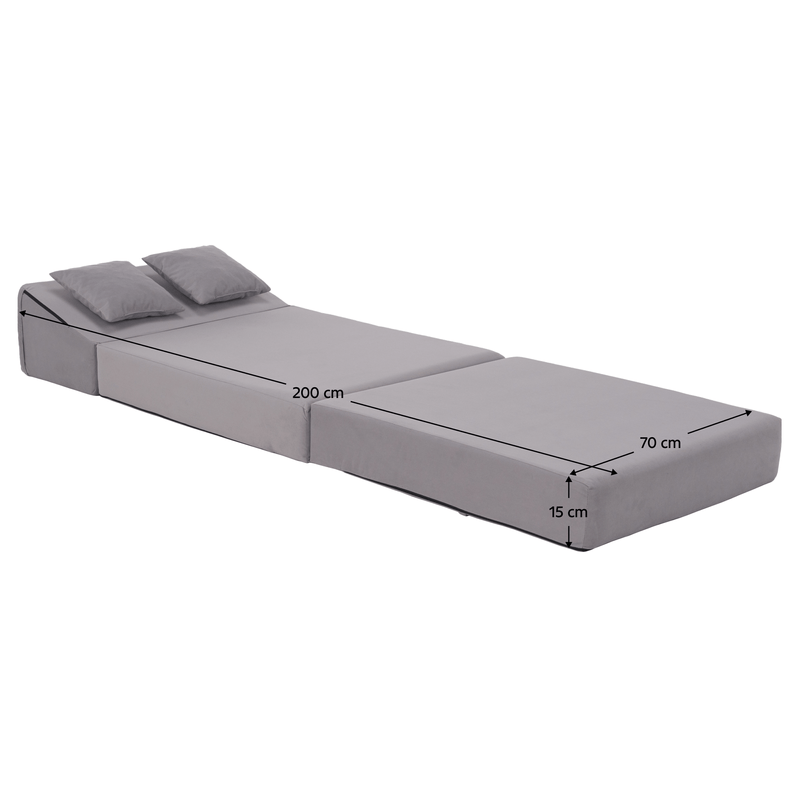 Casa si Gradina - Mobilier - Saltele si somiere - Saltele - Saltea pliabila/fotoliu extensibil, 2 in 1, gri deschis, PELOS - Infinity.ro