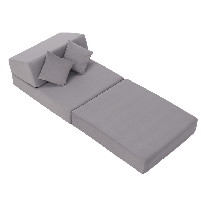 Casa si Gradina - Mobilier - Saltele si somiere - Saltele - Saltea pliabila/fotoliu extensibil, 2 in 1, gri deschis, PELOS - Infinity.ro