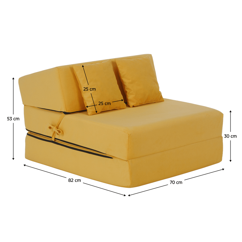 Casa si Gradina - Mobilier - Saltele si somiere - Saltele - Saltea pliabila/fotoliu extensibil, 2 in 1, galben, PELOS - Infinity.ro