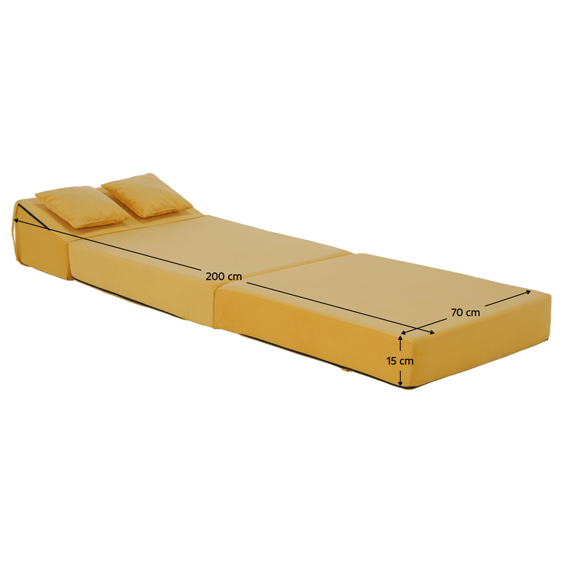 Casa si Gradina - Mobilier - Saltele si somiere - Saltele - Saltea pliabila/fotoliu extensibil, 2 in 1, galben, PELOS - Infinity.ro