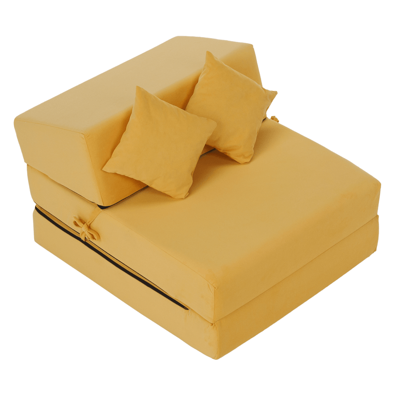 Casa si Gradina - Mobilier - Saltele si somiere - Saltele - Saltea pliabila/fotoliu extensibil, 2 in 1, galben, PELOS - Infinity.ro