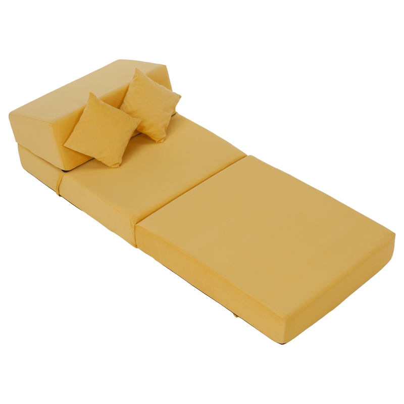 Casa si Gradina - Mobilier - Saltele si somiere - Saltele - Saltea pliabila/fotoliu extensibil, 2 in 1, galben, PELOS - Infinity.ro