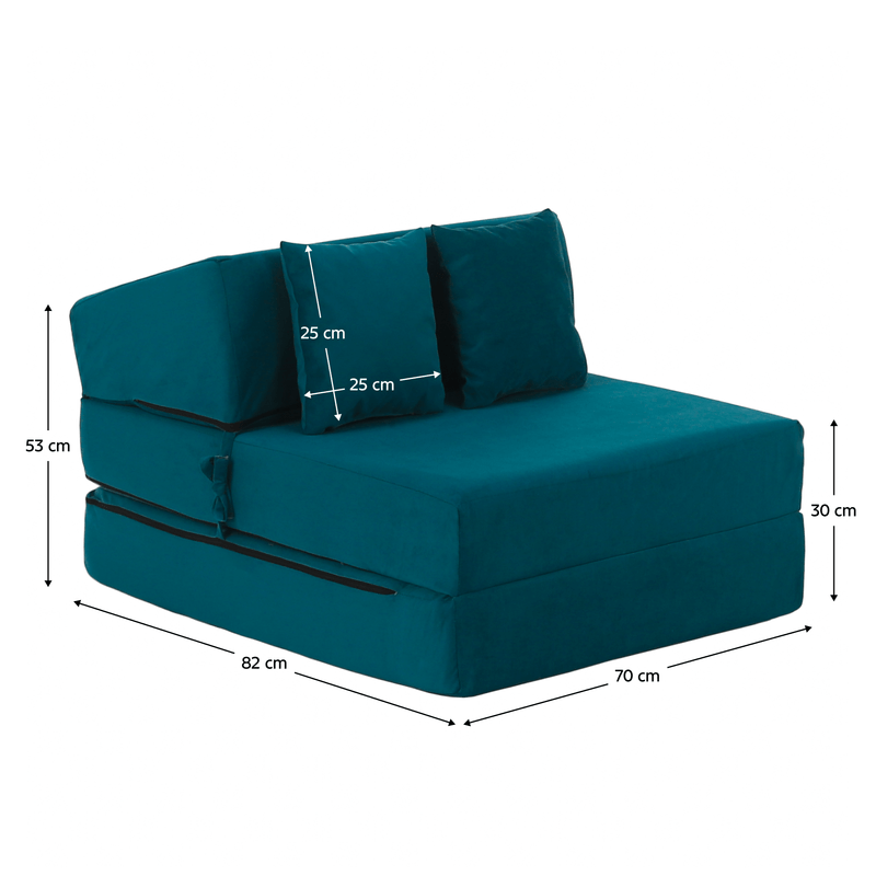 Casa si Gradina - Mobilier - Saltele si somiere - Saltele - Saltea pliabila/fotoliu extensibil, 2 in 1, petrol, PELOS - Infinity.ro