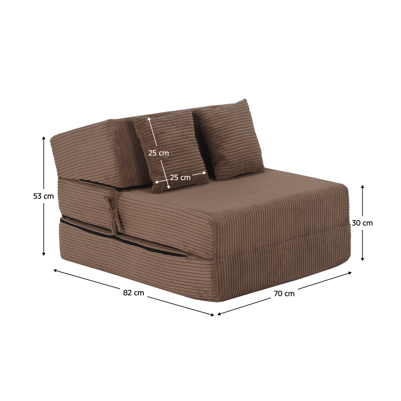 Casa si Gradina - Mobilier - Saltele si somiere - Saltele - Saltea pliabila/fotoliu extensibil, 2 in 1, maro deschis, PELOS - Infinity.ro