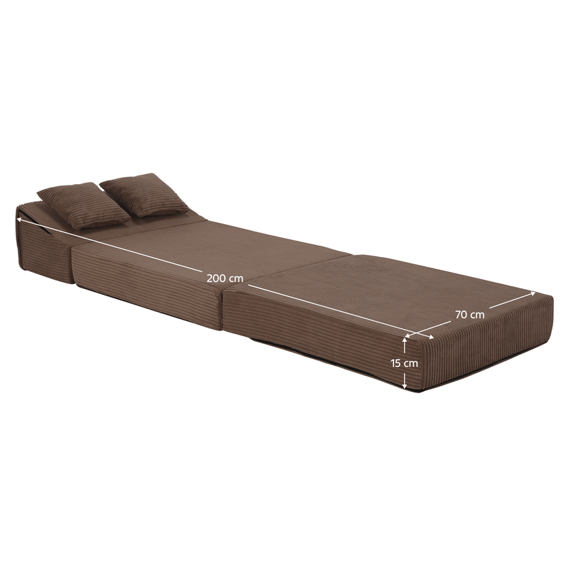 Casa si Gradina - Mobilier - Saltele si somiere - Saltele - Saltea pliabila/fotoliu extensibil, 2 in 1, maro deschis, PELOS - Infinity.ro