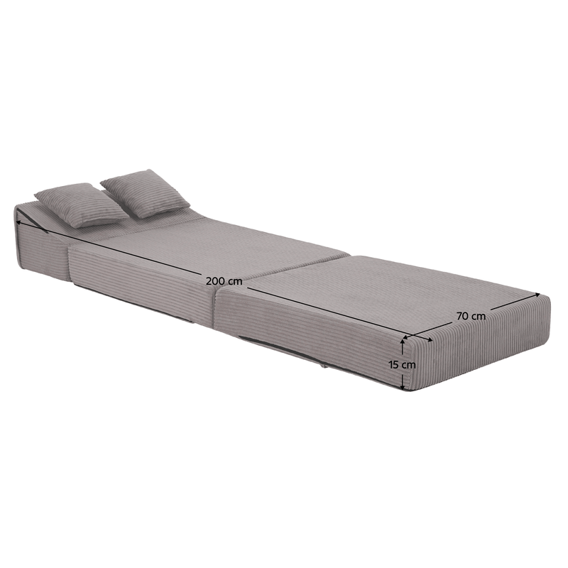 Casa si Gradina - Mobilier - Saltele si somiere - Saltele - Saltea pliabila/fotoliu extensibil, 2 in 1, gri, PELOS - Infinity.ro