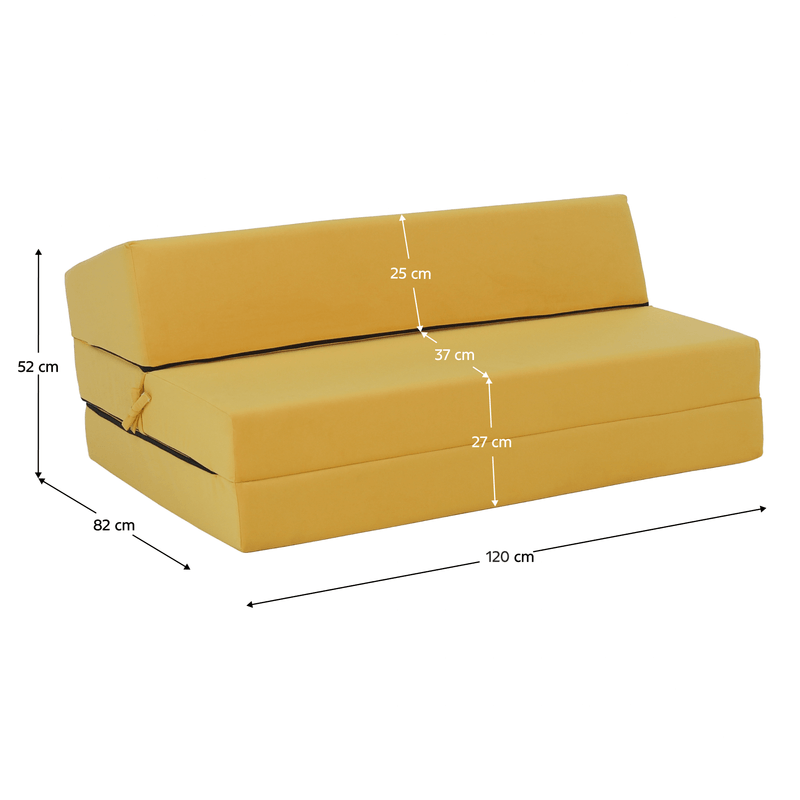 Casa si Gradina - Mobilier - Saltele si somiere - Saltele - Saltea pliabila/fotoliu extensibil, 2 in 1, galben, VEDIS - Infinity.ro