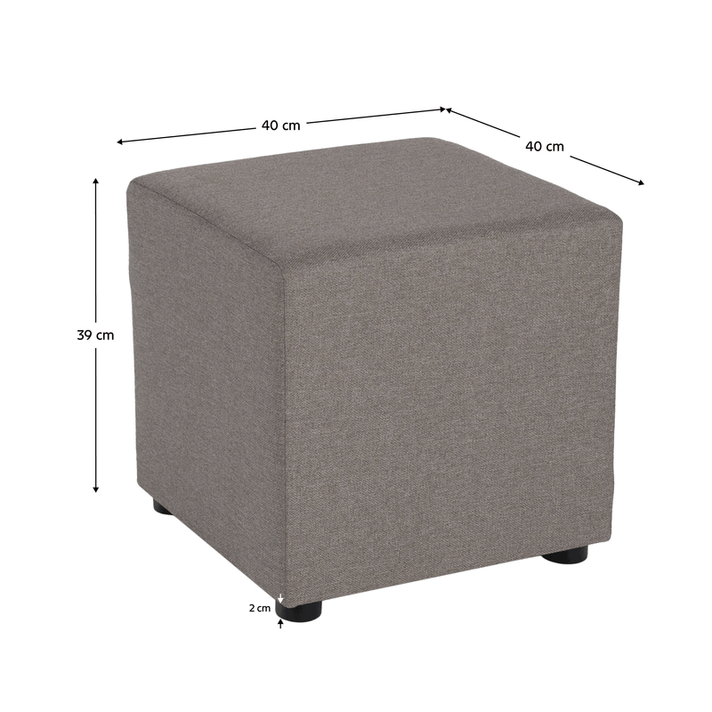 Casa si Gradina - Mobilier - Scaune si fotolii - Tabureti - Taburet, tesatura Twist, gri-bej Taupe, REGOR - Infinity.ro