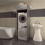 Casa si Gradina - Mobilier - Mobilier baie - Corpuri baie - Dulap deasupra masinii de spalat si uscator, grafit, JERGI - Infinity.ro