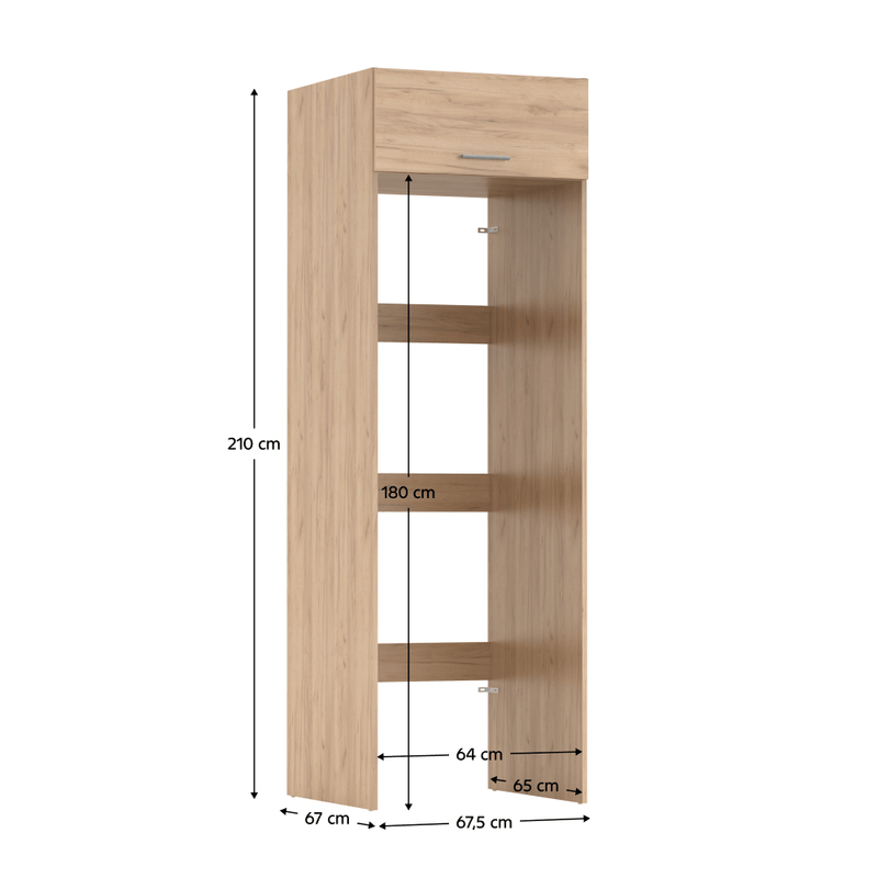 Casa si Gradina - Mobilier - Mobilier baie - Corpuri baie - Dulap deasupra masinii de spalat si uscator, stejar artisan, JERGI - Infinity.ro