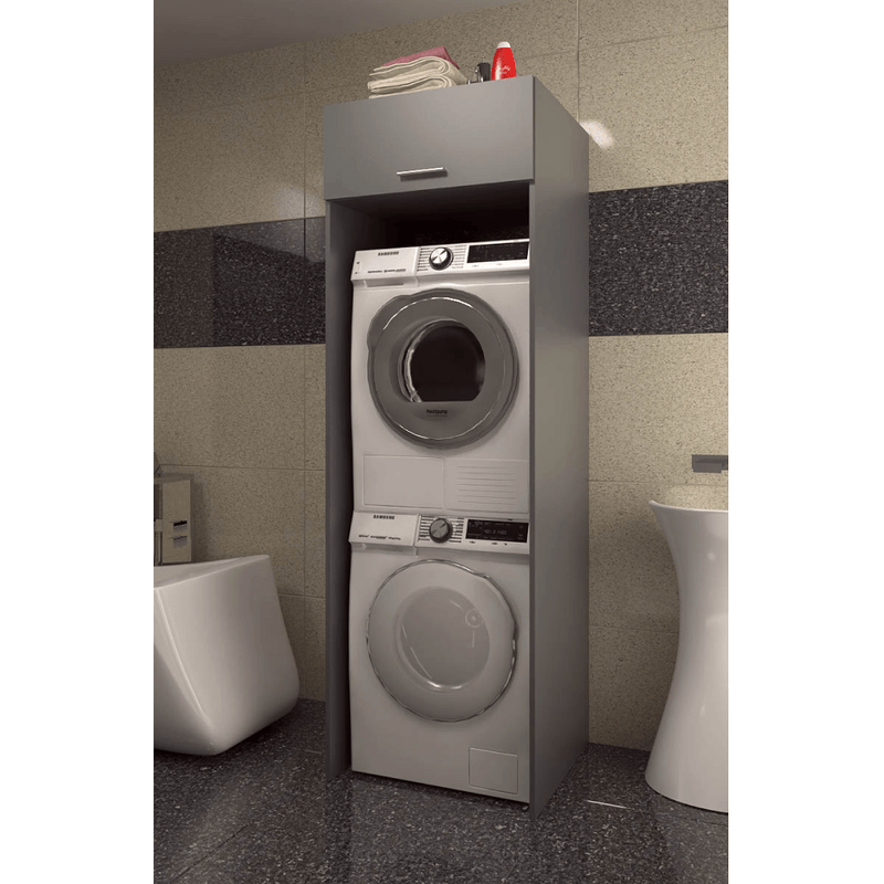 Casa si Gradina - Mobilier - Mobilier baie - Corpuri baie - Dulap deasupra masinii de spalat si uscator, grafit, JERGI - Infinity.ro