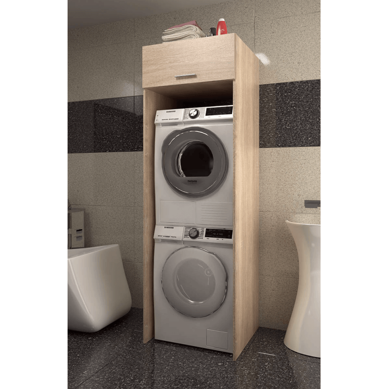 Casa si Gradina - Mobilier - Mobilier baie - Corpuri baie - Dulap deasupra masinii de spalat si uscator, stejar sonoma, JERGI - Infinity.ro