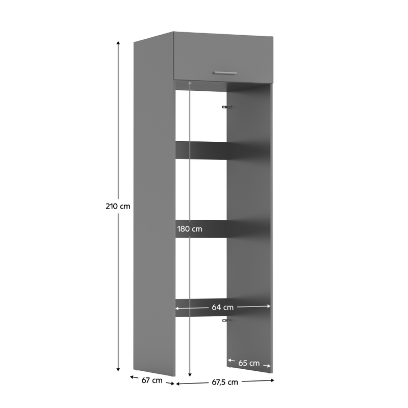 Casa si Gradina - Mobilier - Mobilier baie - Corpuri baie - Dulap deasupra masinii de spalat si uscator, grafit, JERGI - Infinity.ro