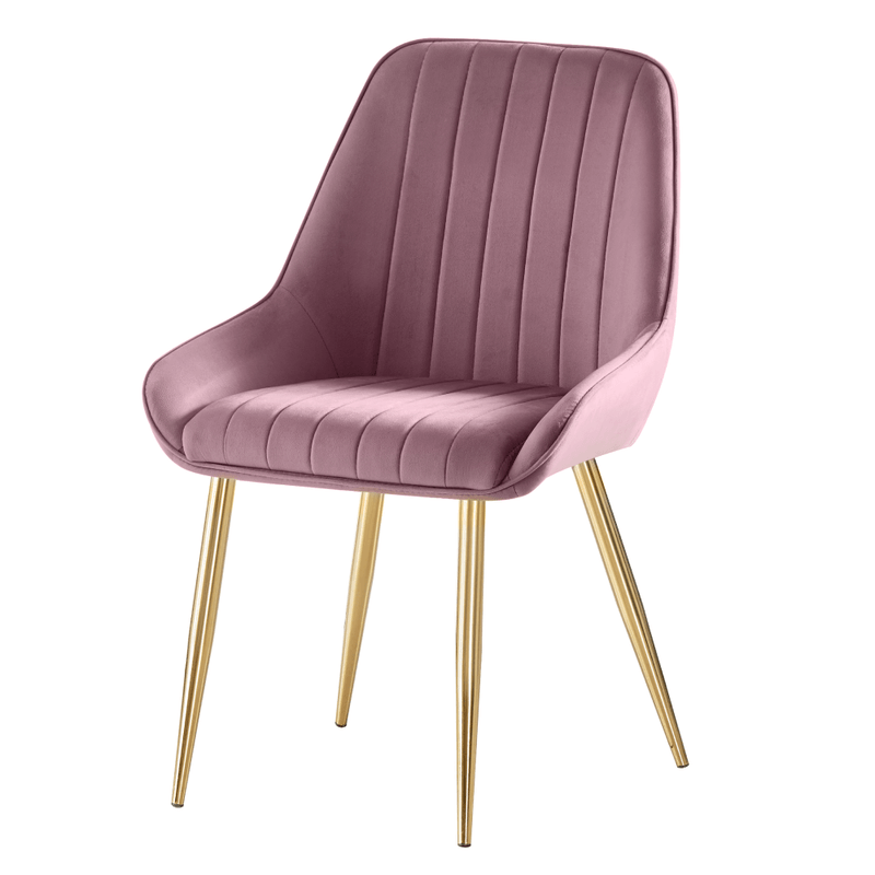 Casa si Gradina - Mobilier - Scaune si fotolii - Scaune - Scaun de dining, roz tesatura Velvet/gold crom-auriu, PERLIA - Infinity.ro