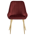 Casa si Gradina - Mobilier - Scaune si fotolii - Scaune - Scaun de dining, bordo tesatura Velvet/gold crom-auriu, PERLIA - Infinity.ro