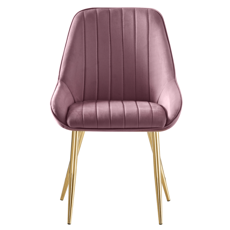 Casa si Gradina - Mobilier - Scaune si fotolii - Scaune - Scaun de dining, roz tesatura Velvet/gold crom-auriu, PERLIA - Infinity.ro