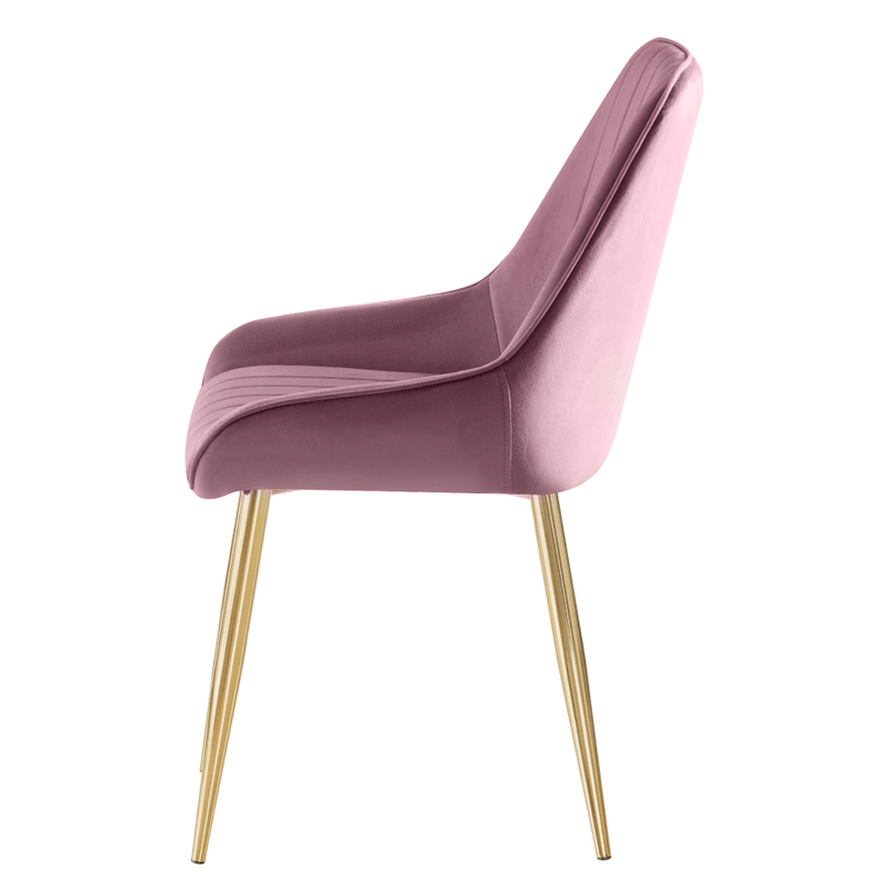 Casa si Gradina - Mobilier - Scaune si fotolii - Scaune - Scaun de dining, roz tesatura Velvet/gold crom-auriu, PERLIA - Infinity.ro