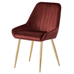 Casa si Gradina - Mobilier - Scaune si fotolii - Scaune - Scaun de dining, bordo tesatura Velvet/gold crom-auriu, PERLIA - Infinity.ro