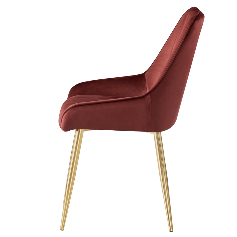 Casa si Gradina - Mobilier - Scaune si fotolii - Scaune - Scaun de dining, bordo tesatura Velvet/gold crom-auriu, PERLIA - Infinity.ro