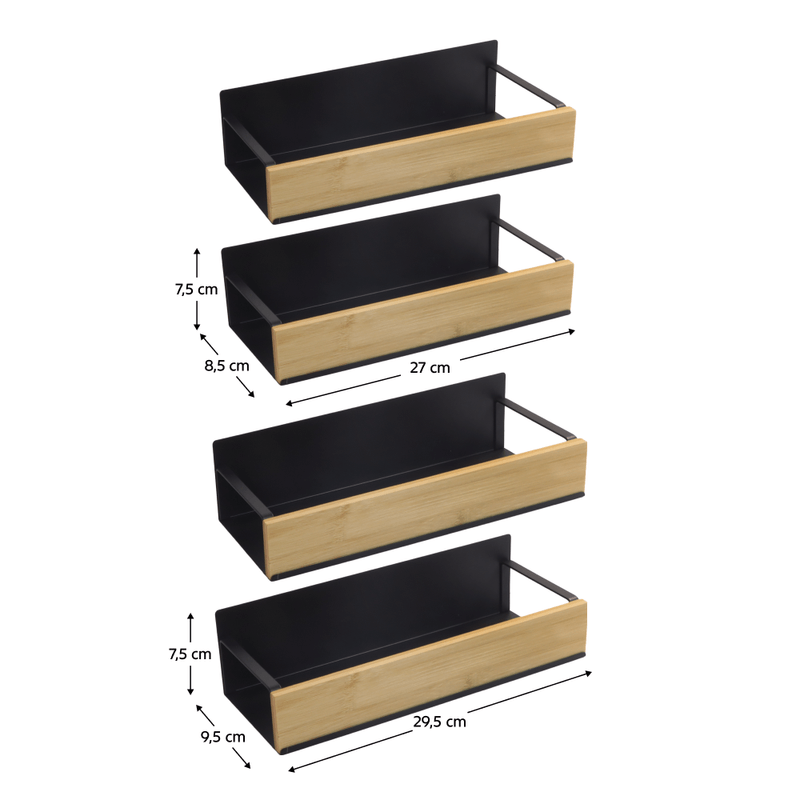 Casa si Gradina - Mobilier - Biblioteci si rafturi - Rafturi - Polite, 4 buc, maro/negru, ZOBER TYP 1 - Infinity.ro