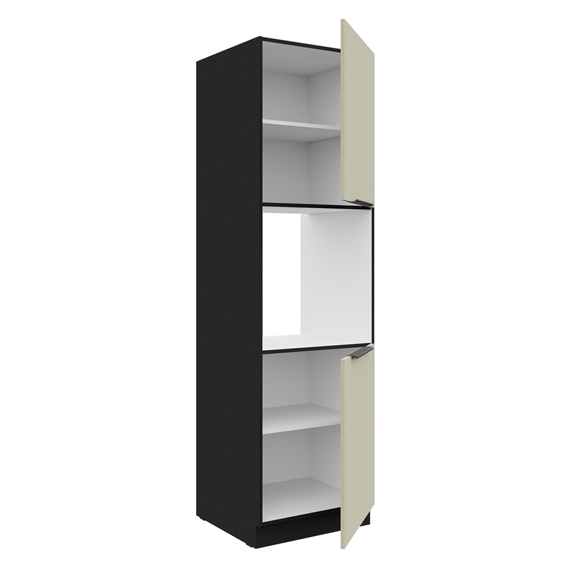 Casa si Gradina - Mobilier - Comode si corpuri - Corpuri bucatarie - Dulap inalt, pentru cuptor, casmir/negru, ARAKA 60 DP-210 2F - Infinity.ro