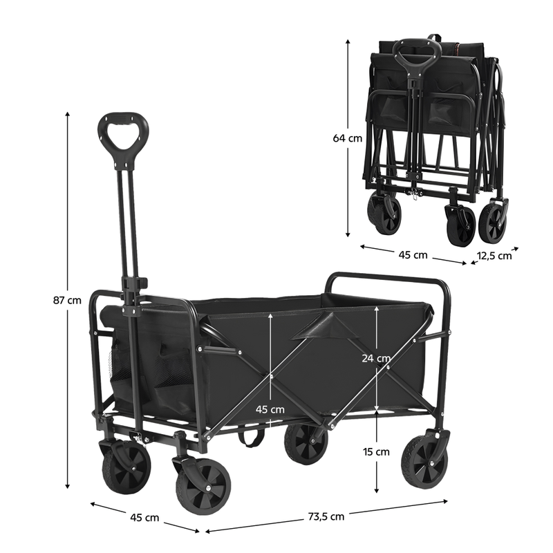 Casa si Gradina - Constructii - Depozitare, transport si protectie - Echipamente pentru transport si ridicat - Carucior de gradina, pliabil, negru, KARIL - Infinity.ro