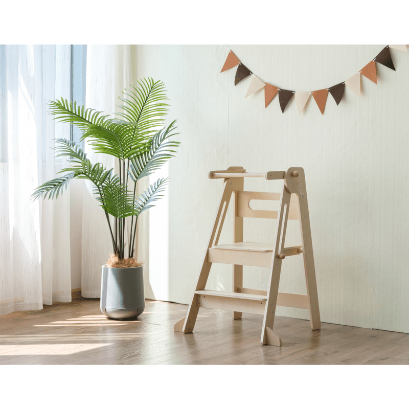 Casa si Gradina - Mobilier - Mobilier copii - Mobilier camera copiilor - Turnul de invatare pliabil Montessori, natural, URIAN - Infinity.ro