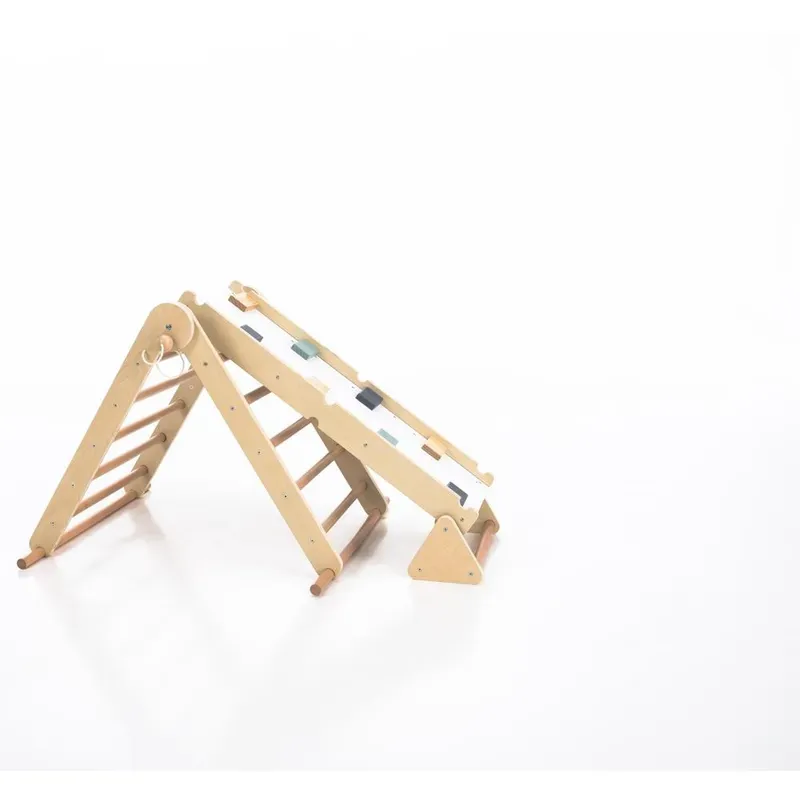 Jucarii, Copii si Bebe - Jucarii si jocuri - Jucarii de exterior - Spatii de joaca si accesorii - Montessori Triunghiul Pikler 3in1, natural/mix de culori, OPRIN - Infinity.ro