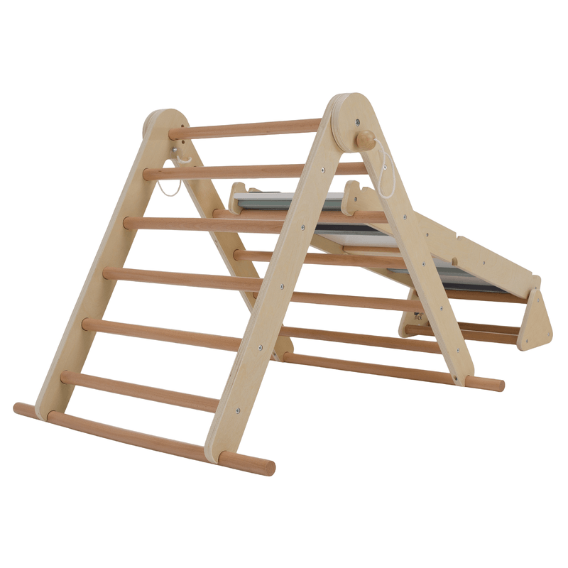 Jucarii, Copii si Bebe - Jucarii si jocuri - Jucarii de exterior - Spatii de joaca si accesorii - Montessori Triunghiul Pikler 3in1, natural/mix de culori, OPRIN - Infinity.ro