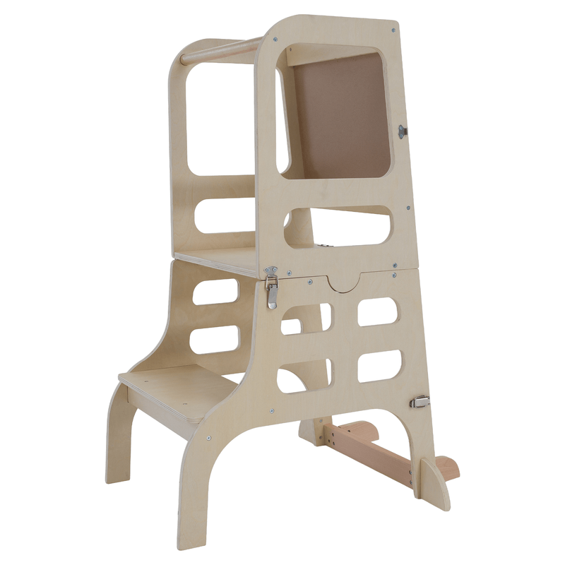 Casa si Gradina - Mobilier - Mobilier copii - Mobilier camera copiilor - Turnul de invatare Montessori 3in1 cu tabla, natural, MAGAN - Infinity.ro