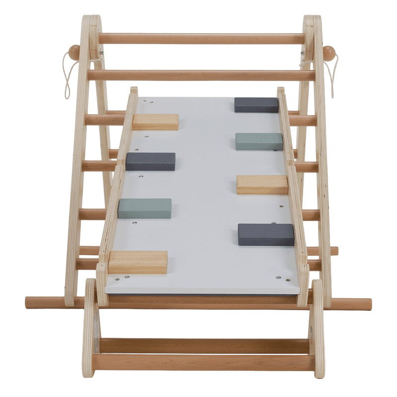 Jucarii, Copii si Bebe - Jucarii si jocuri - Jucarii de exterior - Spatii de joaca si accesorii - Montessori Triunghiul Pikler 3in1, natural/mix de culori, OPRIN - Infinity.ro