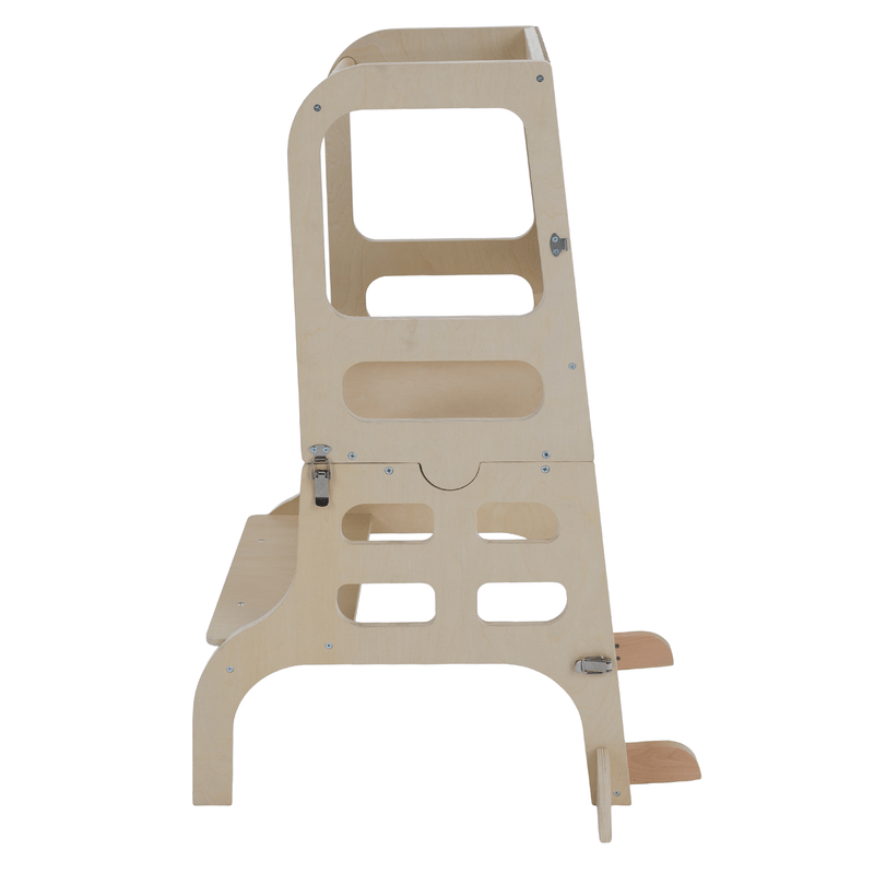 Casa si Gradina - Mobilier - Mobilier copii - Mobilier camera copiilor - Turnul de invatare Montessori 3in1 cu tabla, natural, MAGAN - Infinity.ro