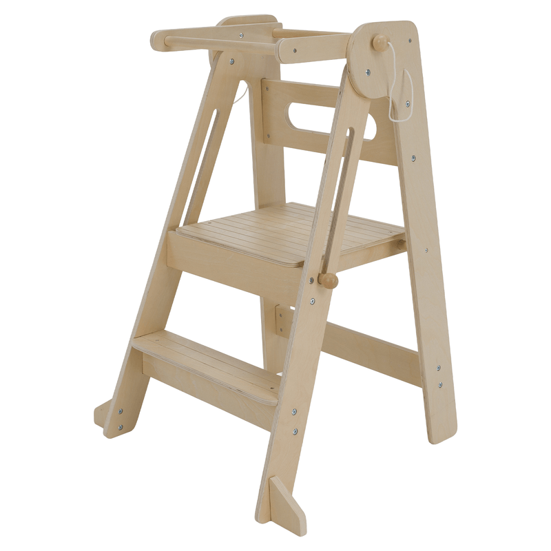 Casa si Gradina - Mobilier - Mobilier copii - Mobilier camera copiilor - Turnul de invatare pliabil Montessori, natural, URIAN - Infinity.ro
