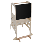 Casa si Gradina - Mobilier - Mobilier copii - Mobilier camera copiilor - Turnul de invatare Montessori 3in1 cu tabla, natural, MAGAN - Infinity.ro